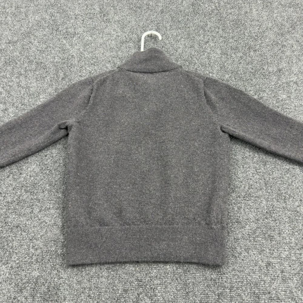 J Crew Sweater Mens M Grey Merino Wool Quarter Zip Slim Fit Casual Preppy